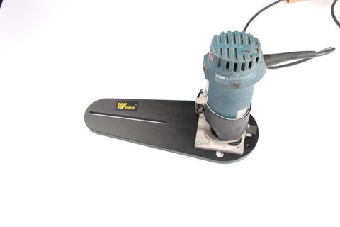 Circle Cutting Jig For Routers And Trimmers Handheld Circle Groove Router Jig With No Pre Drilled Holes mounted on a power tool