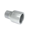 M-180S Fuel Transfer Pump Hose Reducer One Inch Hose To Three Quarters Inch NPT Auto Nozzle Fitting metal adapter close-up view