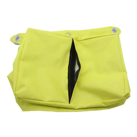 Universal EV Charger Rain Cover With Waterproof Port Shield For Electric Vehicles Outdoor Charging Accessory, yellow, open view.