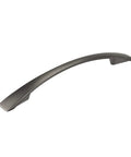Antique nickel modern arched cabinet pull from Silverthorn Collection, 128mm center-to-center, for kitchen, bathroom, and furniture use.