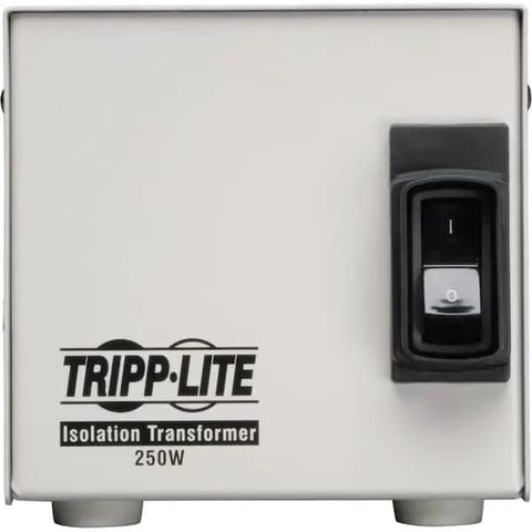 Front view of Isolation Transformer 250W With Faraday Shield And Surge Protection 120V, all metal housing, power switch visible.
