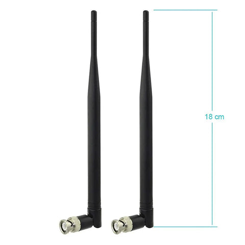 UHF Wireless Microphone Antenna 400MHz To 960MHz 3dBi Gain BNC Male Connector 2 Pack For Wireless Mic Receiver