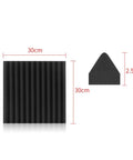 12 Pack Premium High Density Acoustic Foam Panels Flame Retardant Soundproof Red Wedge Tiles showing sizes and shapes of foam panels.
