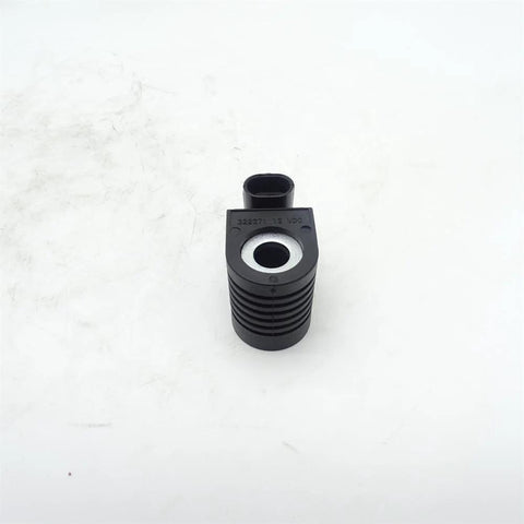 Suvip KV23085 solenoid valve coil, black ribbed plastic housing with metal center bore and top connector