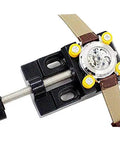 Adjustable Back Watch Case Opener And Holder Tool For Most Watches Pro Grade Watchmaker Gear In Metal And Plastic With Ergonomic Handle