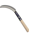 Grass Sickle Handheld Garden Tool With Wooden Handle And Light Serration, 6.5 Inch Stainless Steel Blade For Quick Cuts