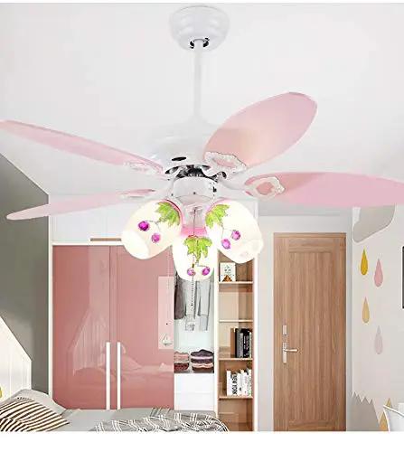 Hella Sleek Nordic Ceiling Fan With Wooden Leaf Blades And Built In Light And Smooth Quiet Airflow For Living Room Or Bedroom And Totally Chill Modern Decor Upgrades in pink bedroom.