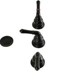 Top view of Matte Black Brass Bidet Faucet With Quarter Turn Washerless Cartridge Half Inch NPSM Connection 1.5 GPM Flow.