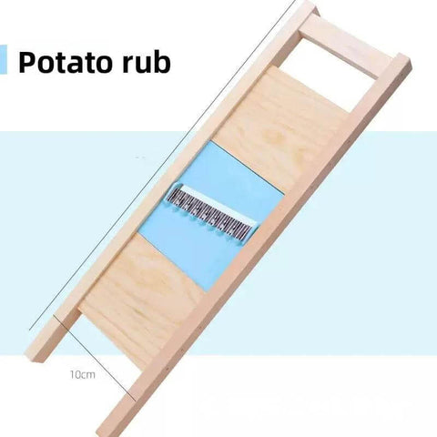 Manual stainless steel wave cutter for crinkle-cut potatoes and vegetables; kitchen gadget