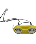 Touch Contact Switch Replacement Part P32.8150 For P328 And P329 Battery Powered Plastic Strapping Tool OEM Electrical Component Easy Install And Reliable Performance In Industrial Strapping Applications. Yellow plastic touch switch with two metal buttons and wires