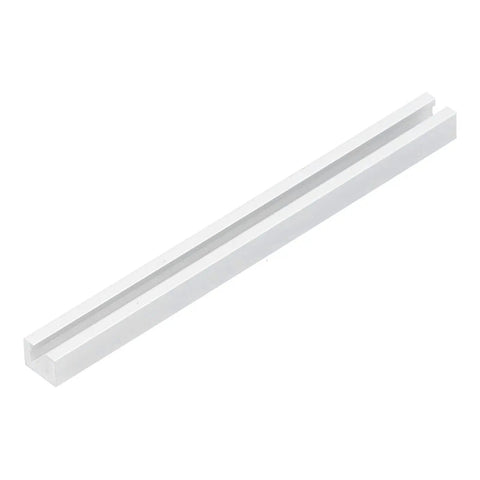 Aluminum Alloy Bench Dogs 2 Piece Stop Board Anodized 20mm Woodworking Workbench Stops for Positioning and Fixing with User Friendly Sliding Design for Wide Applications, top view of metal bar.