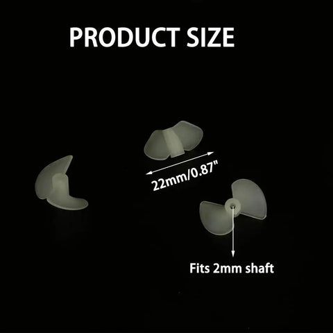 Ten Pairs Nylon RC Boat Propellers, Two Blade CW CCW Set For RC Boats And Ships, Fits 1.95mm Hole And 2mm Shafts, 22mm Diameter