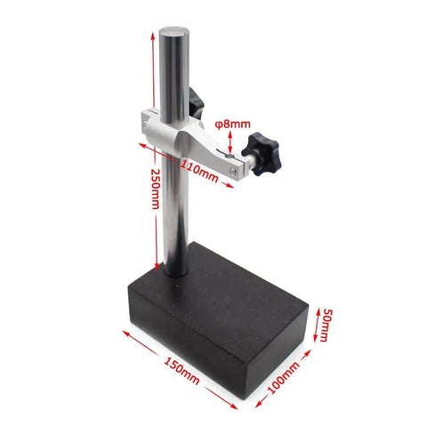 Grade 00 Precision Granite Measuring Stand With 150x100x50mm Base 8mm Holder And 250mm Dial Indicators Support Rod For Rock Solid Metrology And Tight Tolerance Setups