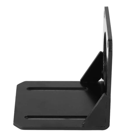 Side view of Sturdy Stepper Motor Mounting Bracket for NEMA23 With Stainless Steel Black Finish 6.8 by 6.8 by 6.5 cm for CNC and 3D printer.