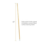 60 Inch Wood Push Broom Handle With Threaded Metal Tip For Easy Broom Head Attachment, Natural Finish, shown vertically