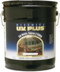 5 Gallon Oil Based Transparent Wood Stain Natural Shade With Tough As Nails Uv Shield For Exterior Deck Fence Siding And Log Homes One Coat Penetrating Formula That Locks In Moisture And Defies Peeling For Rock Solid Long Term Results in a black container.