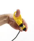 Hand holding coax cable cutter from Coax Installation Kit With Crimp Tool, Cable Cutter, Stripper And F Connectors