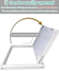 Slick Paintable Large Access Panel For Drywall Hidden Plumbing Inspection Door Aluminum Frame And Gypsum Panel flush open at 120 degrees.
