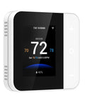 Smart WiFi Thermostat With 7 Day And 8 Period Programmable Schedule For Home Comfort, Alexa And Google Assistant Compatible, Energy Saving Temperature Controller, TJ-550, White, displaying 72 degrees with touchscreen controls.