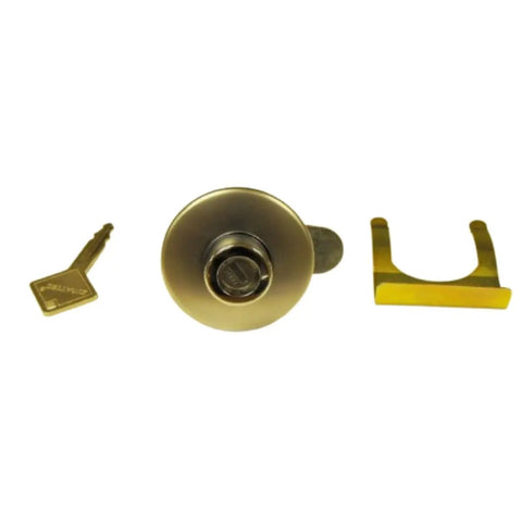 Top Shelf Push Button Lock Cylinder Assembly With Spare Key For Metal Toolboxes And Work Rig Gear Secure Alloy Steel hardware.