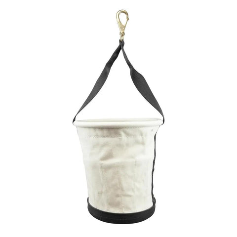 Heavy Duty Tapered Wall Bucket With 15 Inside Pockets No 4 Canvas Built For Pros Web Handle With Swivel Snap Hook