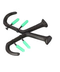 Heavy Duty Cast Iron Wall Mount Hooks Boss Level Construction For Hanging Towels Coats And Bags Slick Retro Storage Rack With Quick Fix Screws.