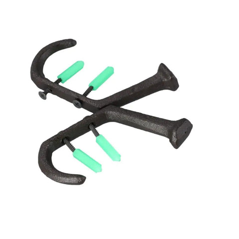 Heavy Duty Cast Iron Wall Mount Hooks Boss Level Construction For Hanging Towels Coats And Bags Slick Retro Storage Rack With Quick Fix Screws.