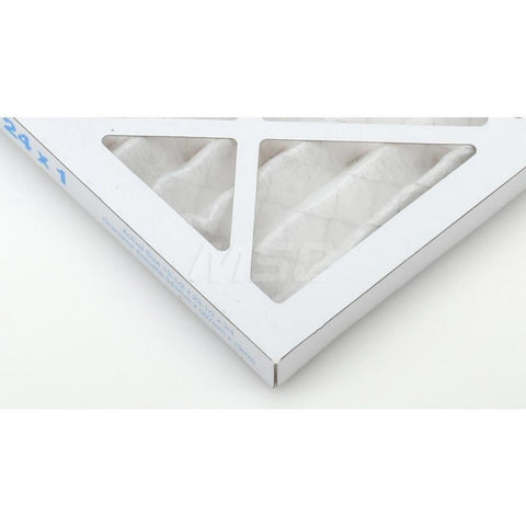 Corner view of a 14 By 24 By 1 Inch MERV 8 Wire Backed Pleated Air Filter For HVAC And Furnace Replacement with paperboard frame.