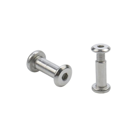 Top Tier 20 Piece M4 X 10 Millimeter Socket Cap Bolts And Secure Thread Binding Post Screws Crafted From Rust Resistant Stainless Steel With A Sweet Match M2.5 Hex Key For No Sweat Assembly close-up of two stainless steel M4 x 10mm socket cap bolts.