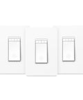 Three pack of Smart Dimmer Switch For Home Use 2.4 GHz Wi Fi With App Guided Install Single Pole Needs Neutral Wire Dimmable 0 To 100 Percent