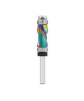 Premium Solid Carbide Compression Router Bit With Nano Coating For Precision Woodworking, 1/4 Inch Shank, colorful design and cutting edge detail.