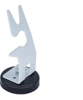 Heavy Duty White Carbon Steel Magnetic Torch Holder For TIG Plasma Cutter With Round Body Design 3.31 Inch Diameter on a black base.