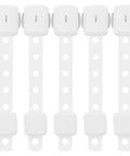 5 Pack White Plastic Safety Locks For Cabinets And Drawers With Extra Strong Adhesive To Prevent Opening Doors Perfect For Home Safety Babyproofing And Childproof Living shown in a row