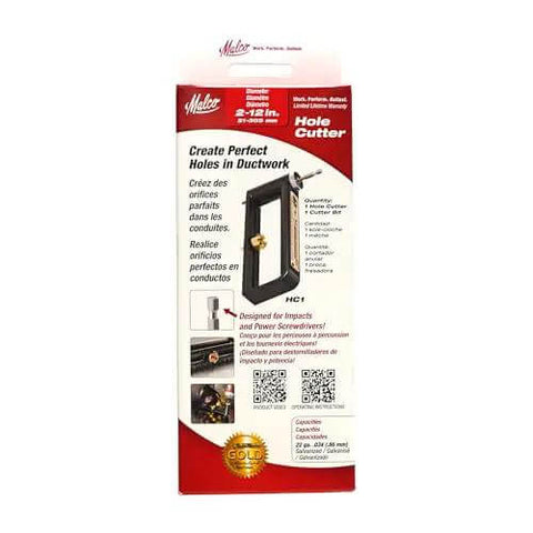 2 Inch To 12 Inch Sheet Metal Hole Cutter Accessory For 1/4 Inch Or Larger Drills Ideal For HVACR And Roofing Pros packaging