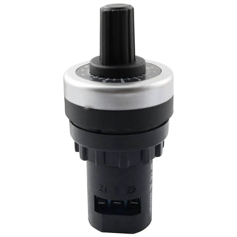 10K Ohm Potentiometer For Variable Speed Drives 22mm Rotary VSD Control Knob, Industrial Grade, High Precision, Durable, Front View