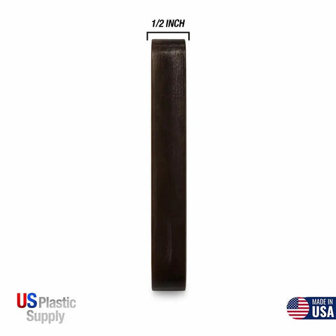 Heavy Duty Square Horseshoe Plastic Flat Shims For Zero Sweat Window And Door Jambs Leveling On Construction Sites solid brown half inch thick shim side view.