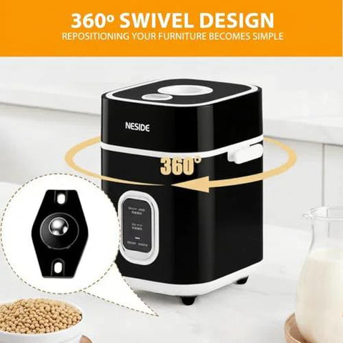 Omnidirectional Ball Transfer Caster Wheels For Kitchen Appliances Shown on Black Kitchen Appliance with Swivel Design