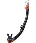 Hyperdry Elite II Dry Top Snorkel with translucent tubing and silicone mouthpiece side view