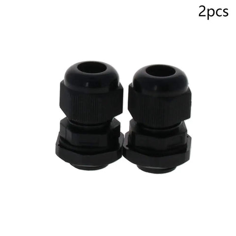 Two Pack Waterproof PG9 Cable Glands, Plastic Cable Joints Adjustable Connector For 4-8mm Cable Diameter, Black, 2pcs