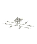 8 Light Modern Sputnik Ceiling Light In Brushed Nickel, Vintage Metal Chandelier, Semi Flush Mount, E26 Bulb Compatible