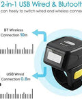 Ring Wearable 1D Barcode Scanner For Hands Free Scanning Bluetooth 2.4G Wireless Or USB Wired Mini Bar Code Reader