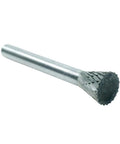 Heavy Duty Inverted Cone Tungsten Carbide Rotary Burr For High Speed Die Grinders, 1/4 inch shaft for precision cutting.