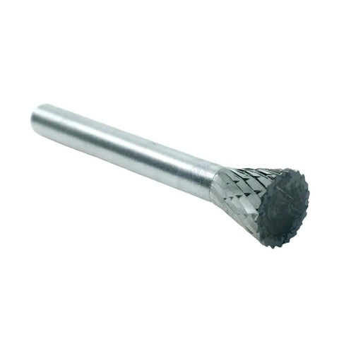 Heavy Duty Inverted Cone Tungsten Carbide Rotary Burr For High Speed Die Grinders, 1/4 inch shaft for precision cutting.