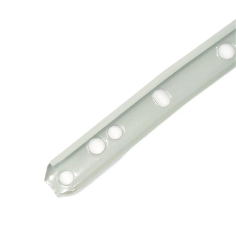 Close-up of Powder Coated Telescopic Drawer Slide With Bottom Mount Roller, 1 Piece, White Finish showing mounting holes