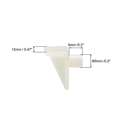 Heavy Duty Cabinet Shelf Clips 100 PCS Plastic Support Pegs 5mm Holders Snap In Bracket Clip dimensions detail