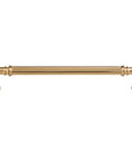 Reeded 7 Inch Center-To-Center Bar Pull In Honey Bronze, straight front view