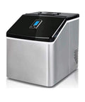 Portable Countertop Ice Maker Machine For Home Bars Legit Awesome Ice Cube Production With Rapid Chill Mode and Auto Indicators, silver stainless steel.