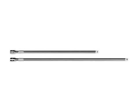 Half Inch Drive Extension Set, 18 And 24 Inch Lengths, Knurled Grip For Easy Start, Chrome Plated And Corrosion Resistant, Beveled Drive End