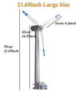 Wind Turbine Model Toy Kit With Wind Up Blades 21.65 Inch Tall Tower Realistic 3 Blade Generator Windmill For STEM Learning