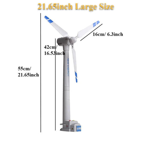Wind Turbine Model Toy Kit With Wind Up Blades 21.65 Inch Tall Tower Realistic 3 Blade Generator Windmill For STEM Learning